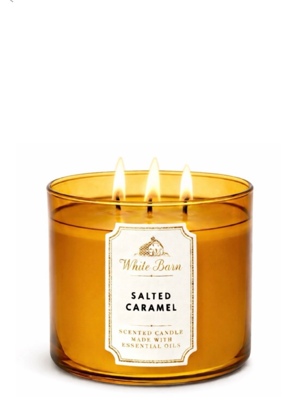 Bath & Body Works White Barn Salted Caramel 3 Wick Scented Candle